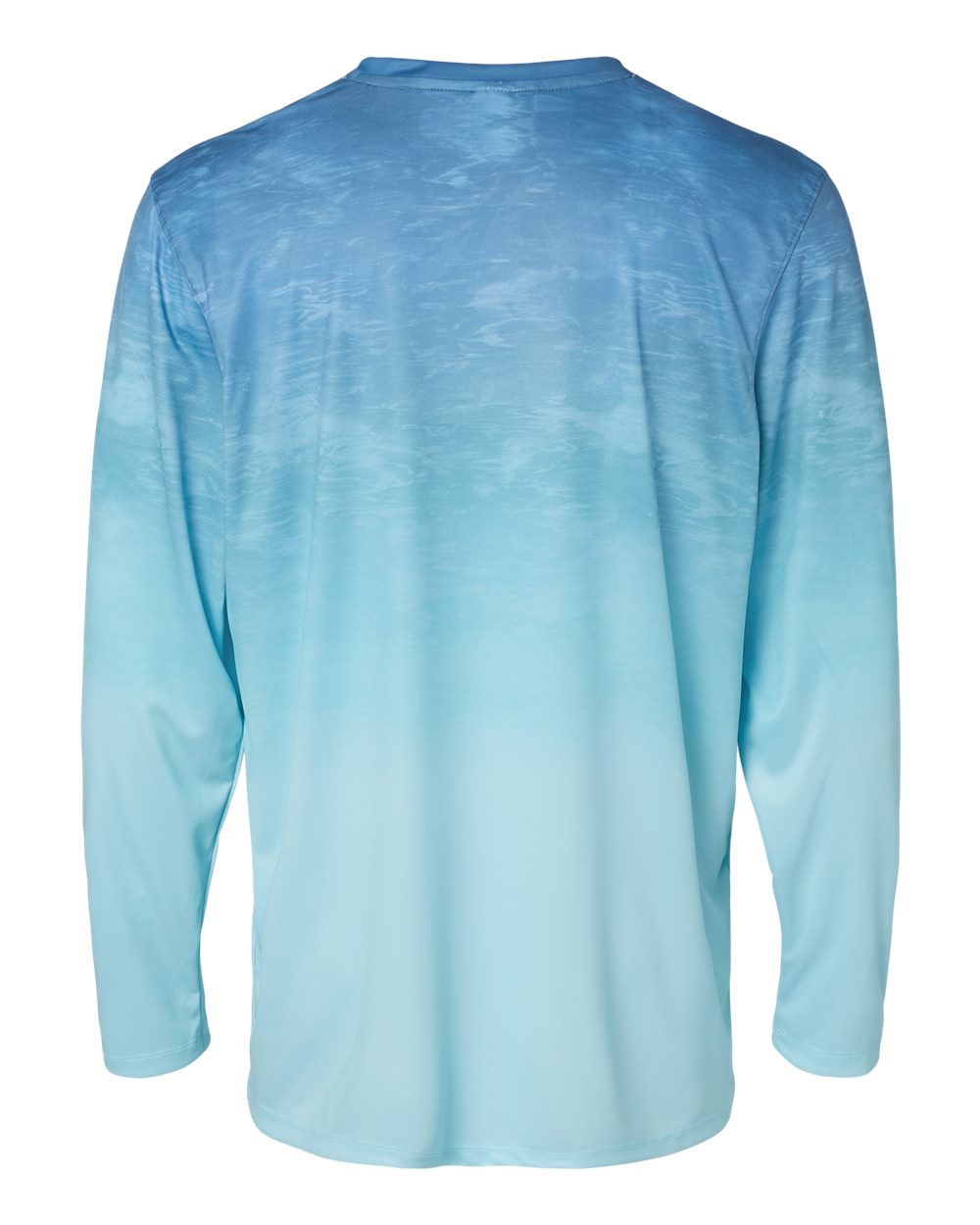 Unisex Montauk Oceanic Fade Performance Long Sleeve T-Shirt - Back - B10871263 - Blue Aqua Fade