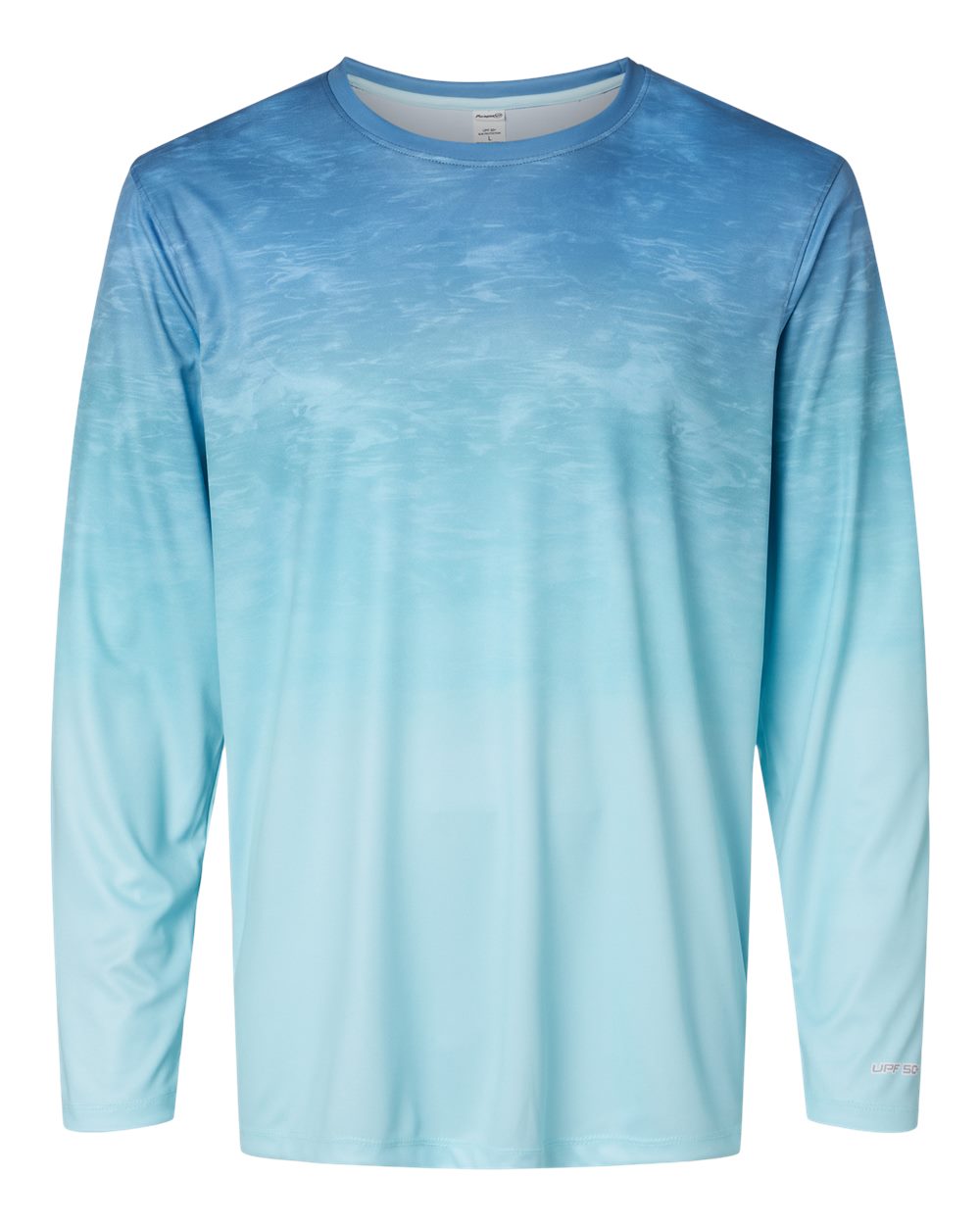 Unisex Montauk Oceanic Fade Performance Long Sleeve T-Shirt - Front - B10871263 - Blue Aqua Fade