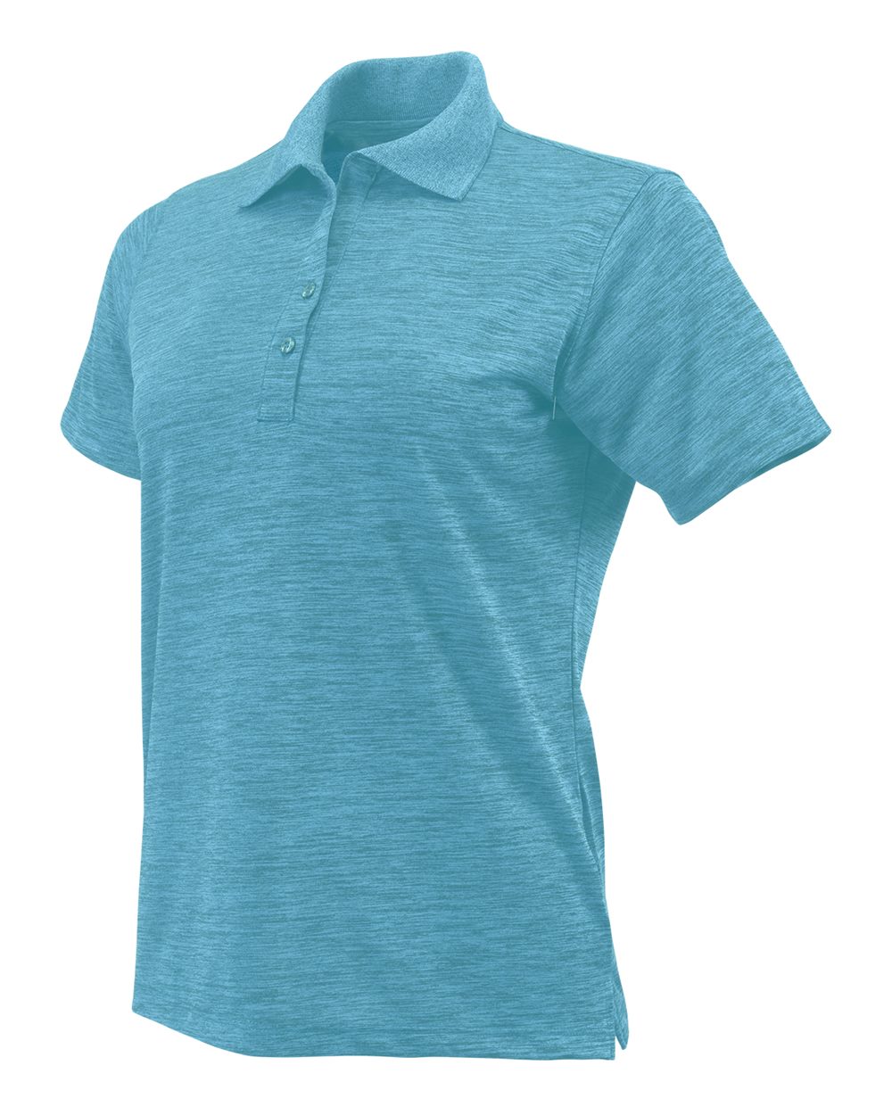 Women's Dakota Striated Heather Polo - Side - B11671762 - Turquoise Heather