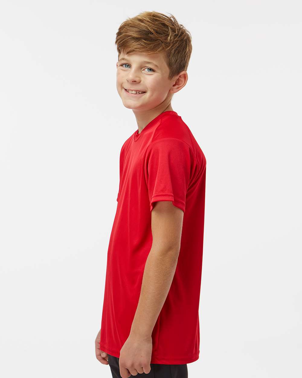 Youth Islander Performance T-Shirt - OnModelSide - B12371143 - Red
