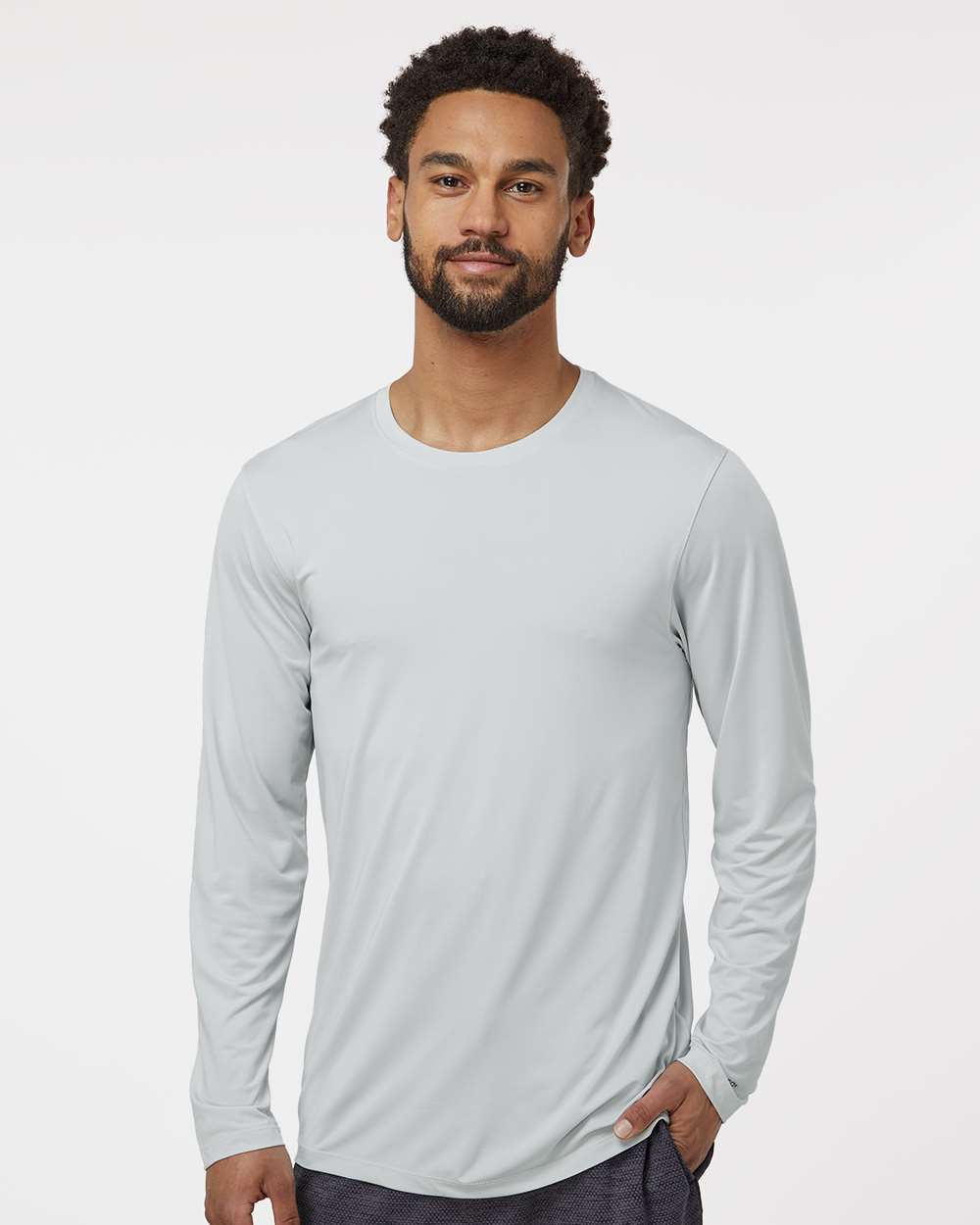 Unisex Aruba Extreme Performance Long Sleeve T-Shirt - OnModelFront - B12871352 - Aluminum