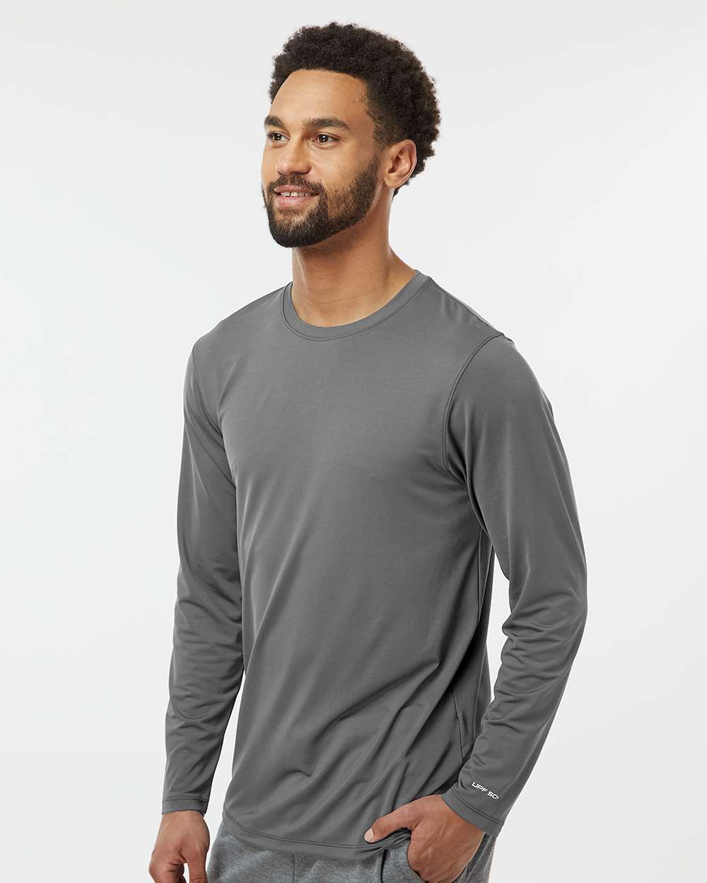 Unisex Aruba Extreme Performance Long Sleeve T-Shirt - OnModelSide - B12871092 - Medium Grey