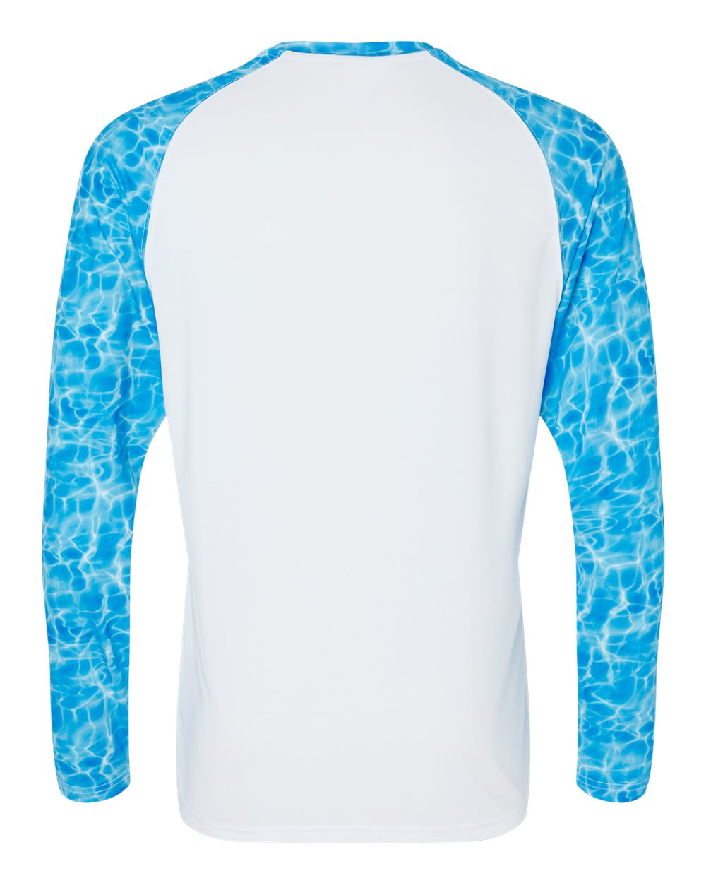 Men's Panama Colorblocked Long Sleeve T-Shirt - Back - B14371532 - Blue Water
