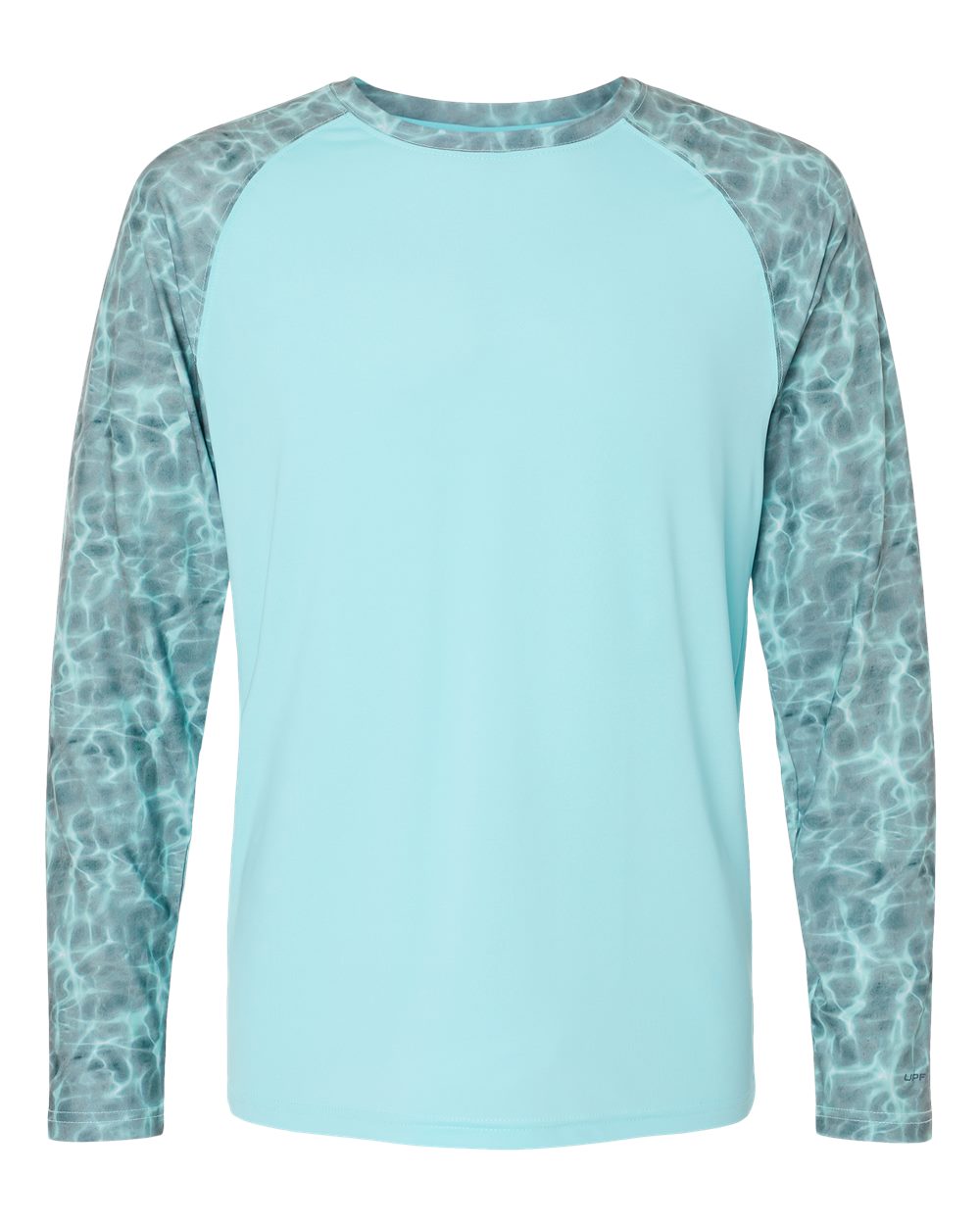 Men's Panama Colorblocked Long Sleeve T-Shirt - Front - B14371172 - Grey Aqua Water