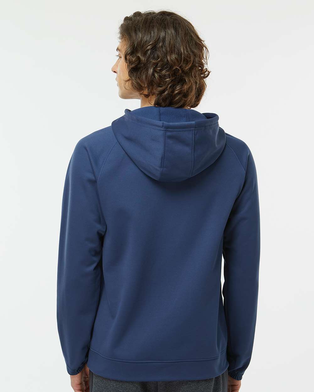 Unisex Vail Performance Fleece Hooded Sweatshirt - OnModelBack - B14971652 - Navy