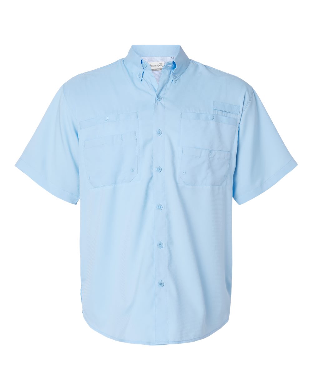 Men's Hatteras Performance Short Sleeve Fishing Shirt - Front - B15771253 - Blue Mist