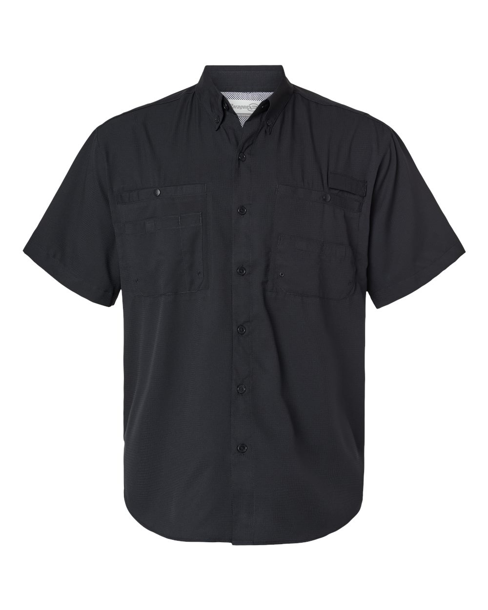 Men's Hatteras Performance Short Sleeve Fishing Shirt - Front - B15771503 - Black