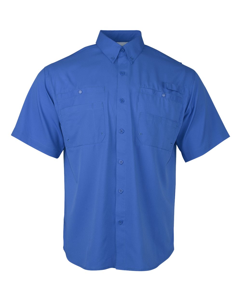 Men's Hatteras Performance Short Sleeve Fishing Shirt - Front - B15771753 - Vivid Blue
