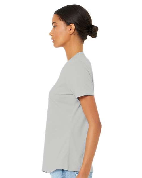 Women’s Relaxed Fit Heather CVC Tee - OnModelSide - B20506393 - Heather Silver