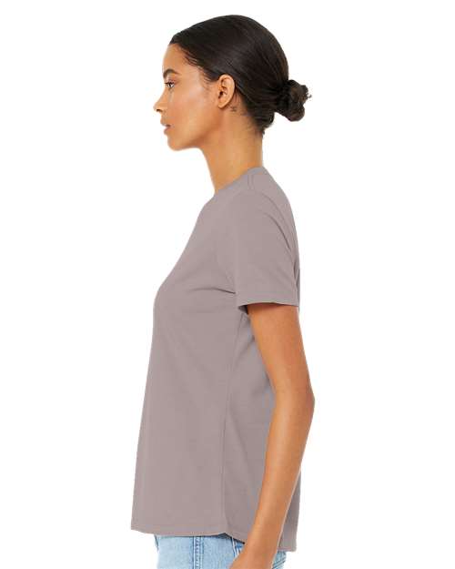 Women’s Relaxed Fit Heather CVC Tee - OnModelSide - B20506313 - Heather Pink Gravel