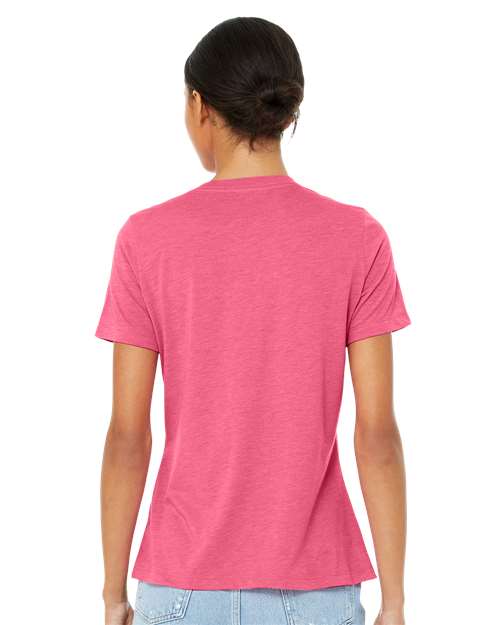 Women’s Relaxed Fit Triblend Tee - OnModelBack - B30506333 - Charity Pink Triblend