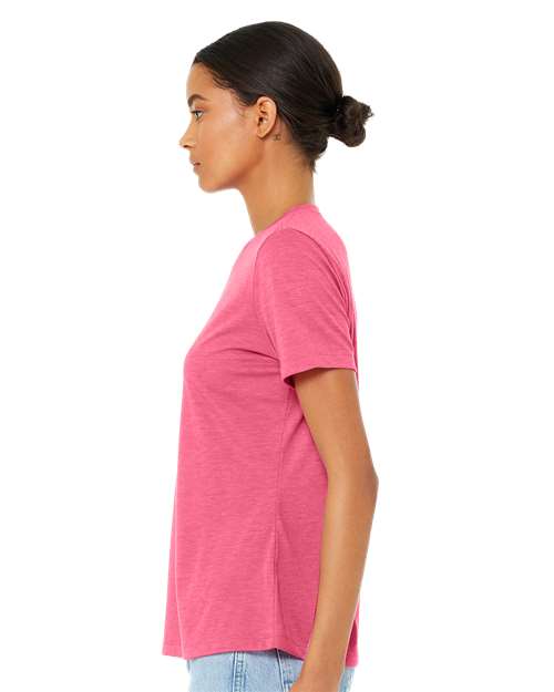 Women’s Relaxed Fit Triblend Tee - OnModelSide - B30506333 - Charity Pink Triblend