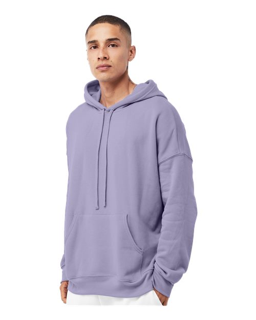Sponge Fleece Drop Shoulder Hoodie - OnModelSide - B36906672 - Dark Lavender