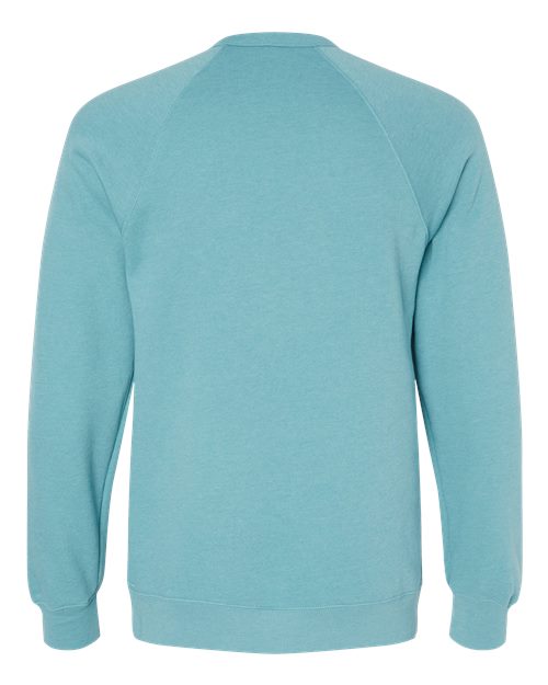 Sponge Fleece Raglan Crewneck Sweatshirt - Back - B85106262 - Heather Blue Lagoon