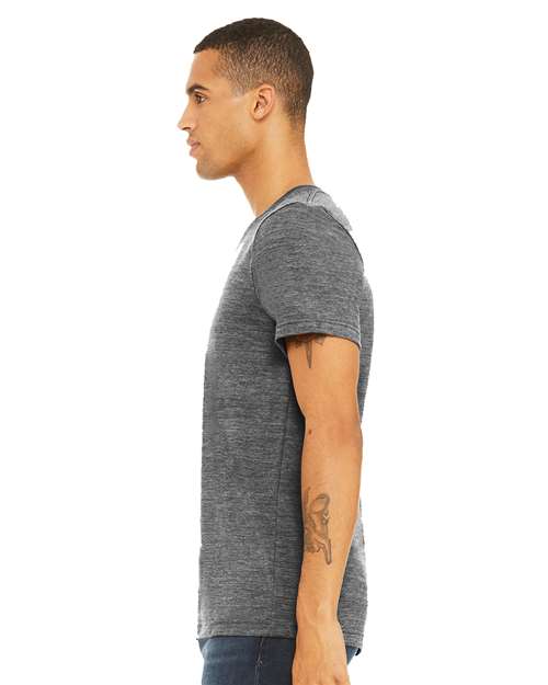 Textured Jersey V-Neck Tee - OnModelSide - B03406132 - Asphalt Slub