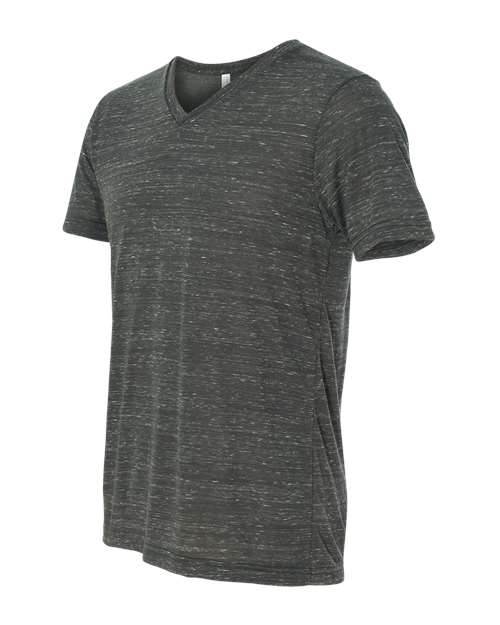Textured Jersey V-Neck Tee - DirectSide - B03406122 - Charcoal Marble