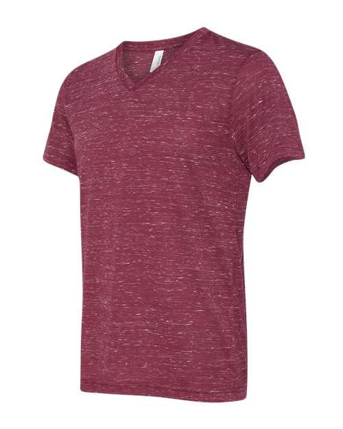 Textured Jersey V-Neck Tee - DirectSide - B03406532 - Maroon Marble