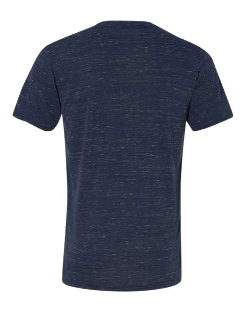 Textured Jersey V-Neck Tee - Back - B03406642 - Navy Marble