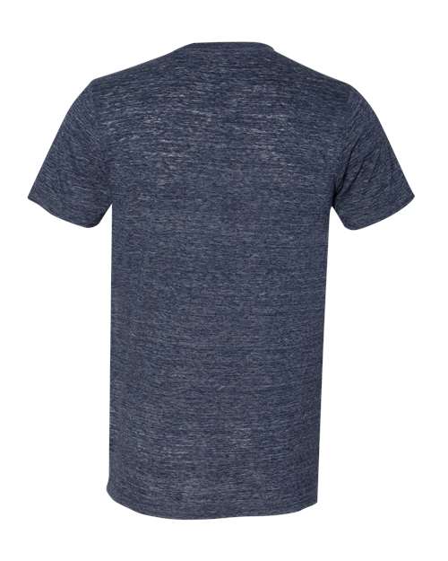 Textured Jersey V-Neck Tee - Back - B03406652 - Navy Slub
