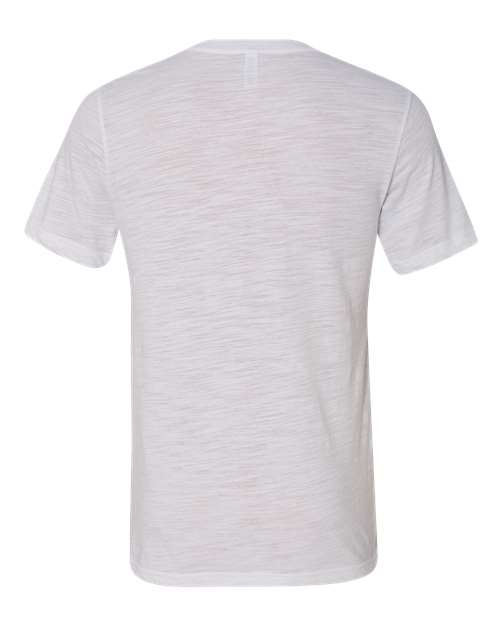 Textured Jersey V-Neck Tee - Back - B03406032 - White Slub