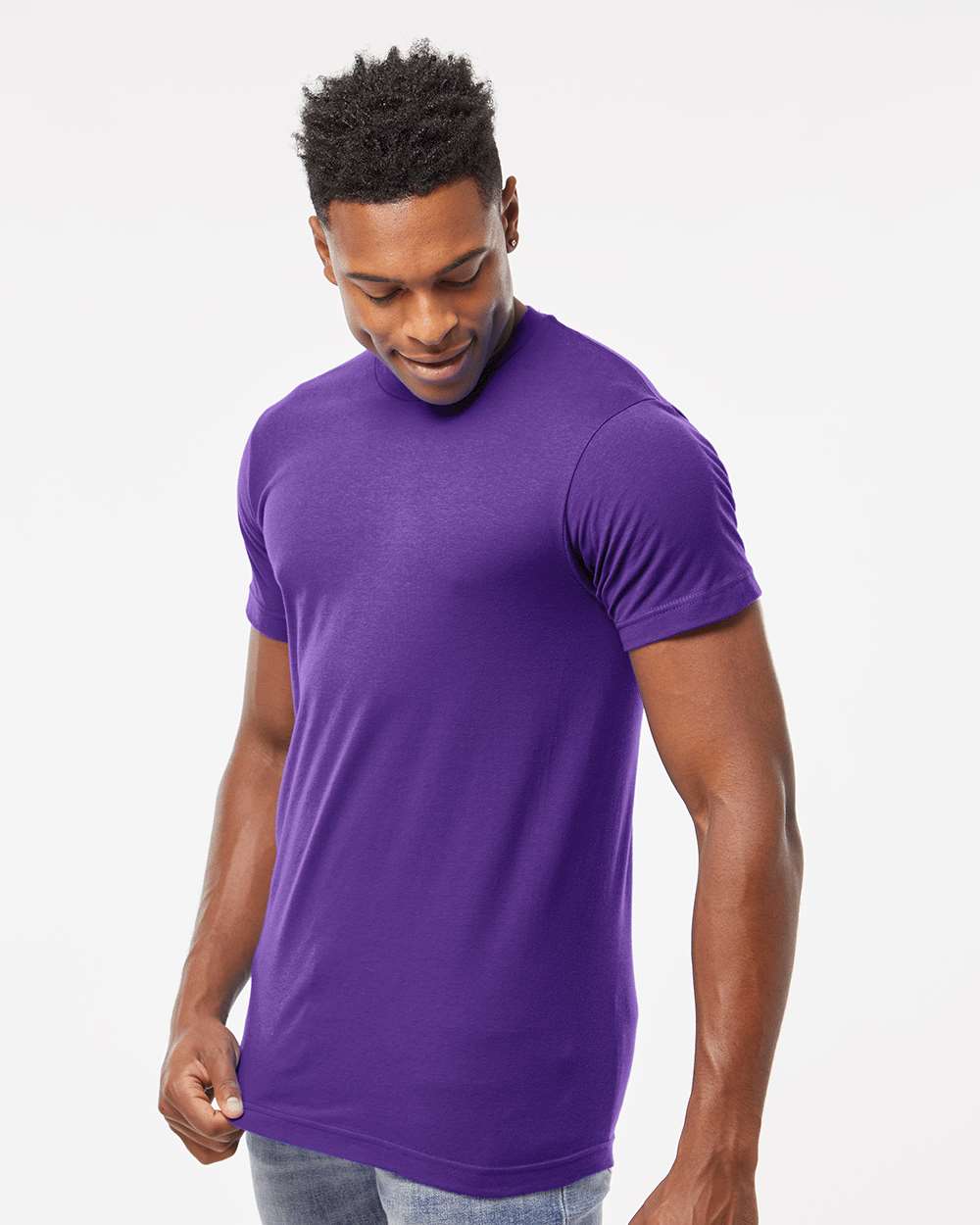 Fine Jersey T-Shirt - OnModelSide - B10259312 - Purple