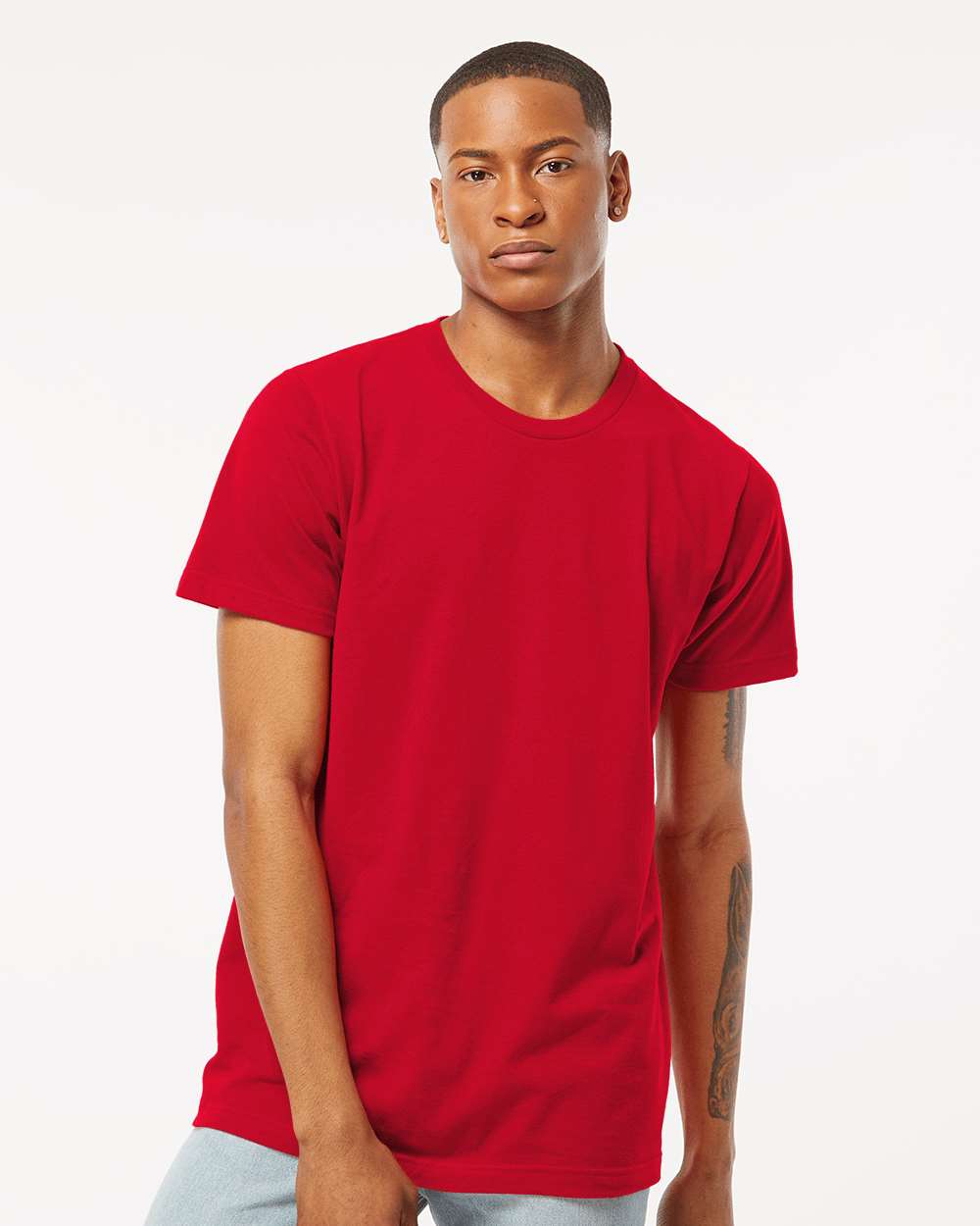 Fine Jersey T-Shirt - OnModelFront - B10259322 - Red