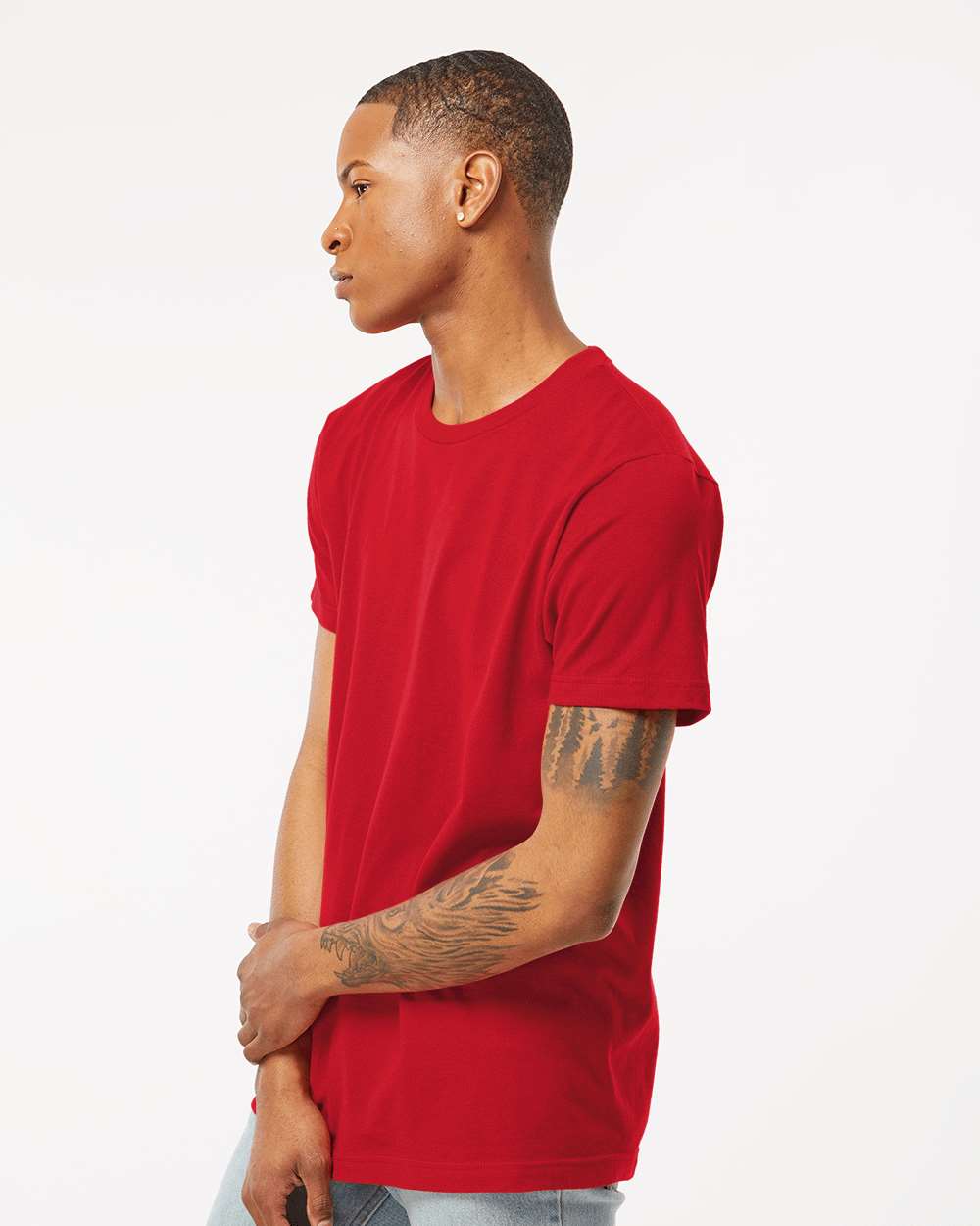 Fine Jersey T-Shirt - OnModelSide - B10259322 - Red