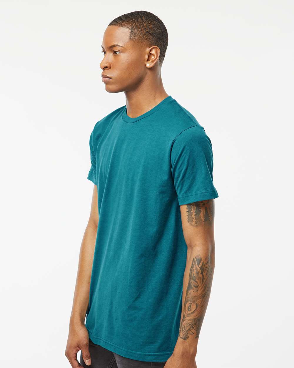 Fine Jersey T-Shirt - OnModelSide - B10259382 - Teal