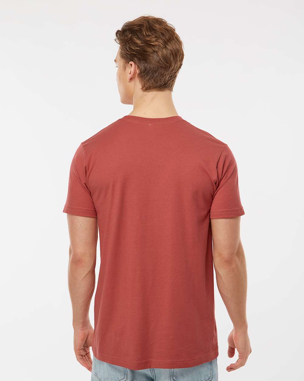Fine Jersey T-Shirt - OnModelBack - B10259392 - Terracotta