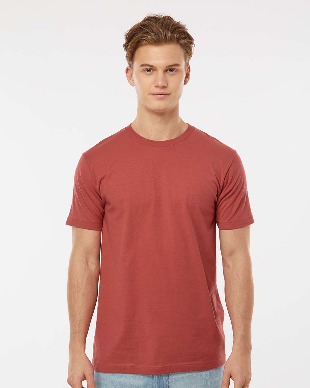 Fine Jersey T-Shirt - OnModelFront - B10259392 - Terracotta