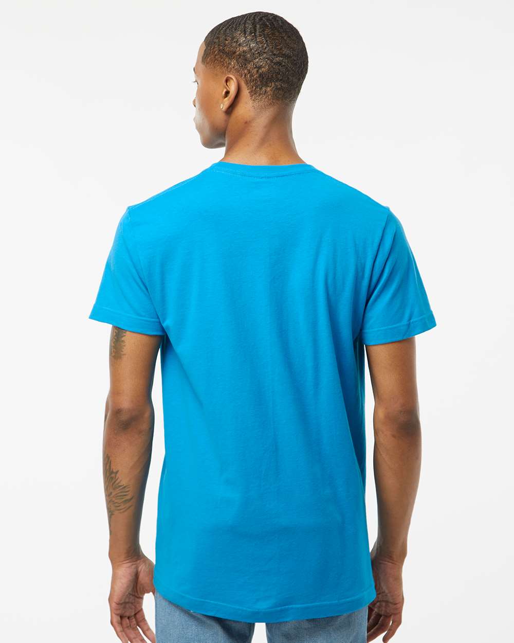 Fine Jersey T-Shirt - OnModelBack - B10259782 - Turquoise