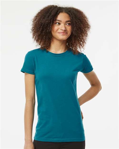 Women's Fine Jersey Slim Fit T-Shirt - OnModelFront - B20159148 - Teal