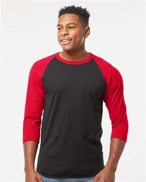 Fine Jersey Raglan T-Shirt - OnModelFront - B30359702 - Black/ Red