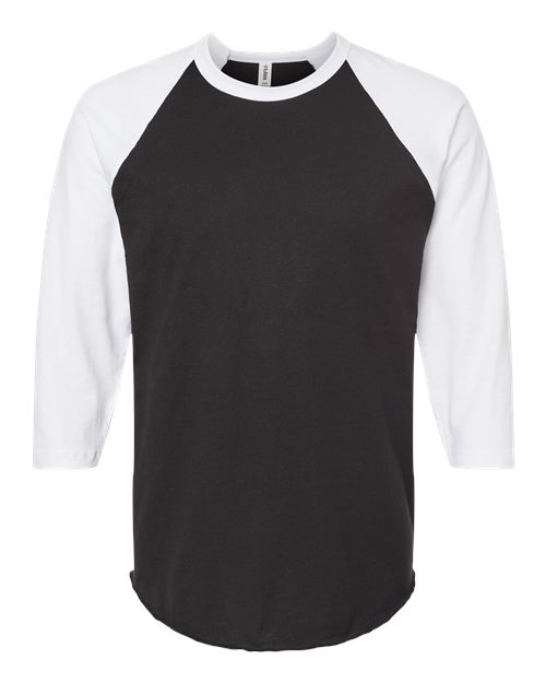 Fine Jersey Raglan T-Shirt - Front - B30359002 - Black/ White