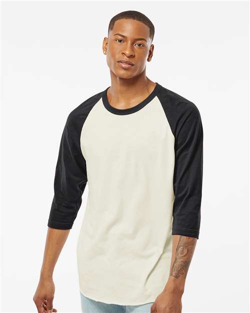 Fine Jersey Raglan T-Shirt - OnModelFront - B30359502 - Vintage White/ Black