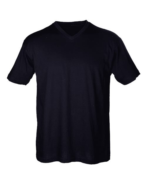 Fine Jersey V-Neck T-Shirt - Front - B41359502 - Black