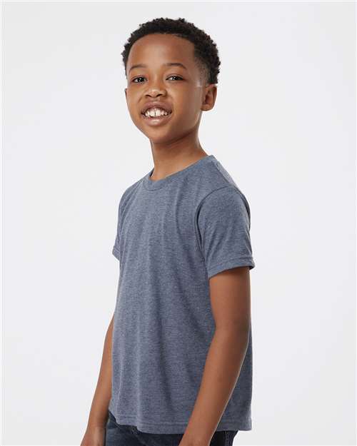 Youth Poly-Rich T-Shirt - OnModelSide - B30859652 - Heather Navy