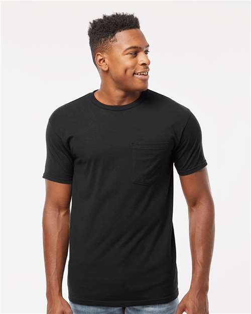 Heavyweight Jersey Pocket T-Shirt - OnModelFront - B31159503 - Black