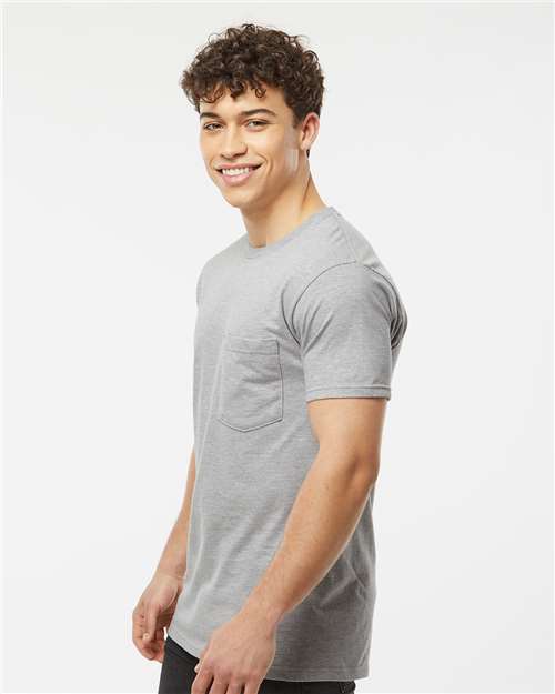 Heavyweight Jersey Pocket T-Shirt - OnModelSide - B31159093 - Heather Grey