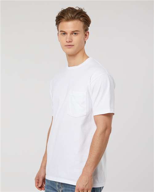 Heavyweight Jersey Pocket T-Shirt - OnModelSide - B31159003 - White