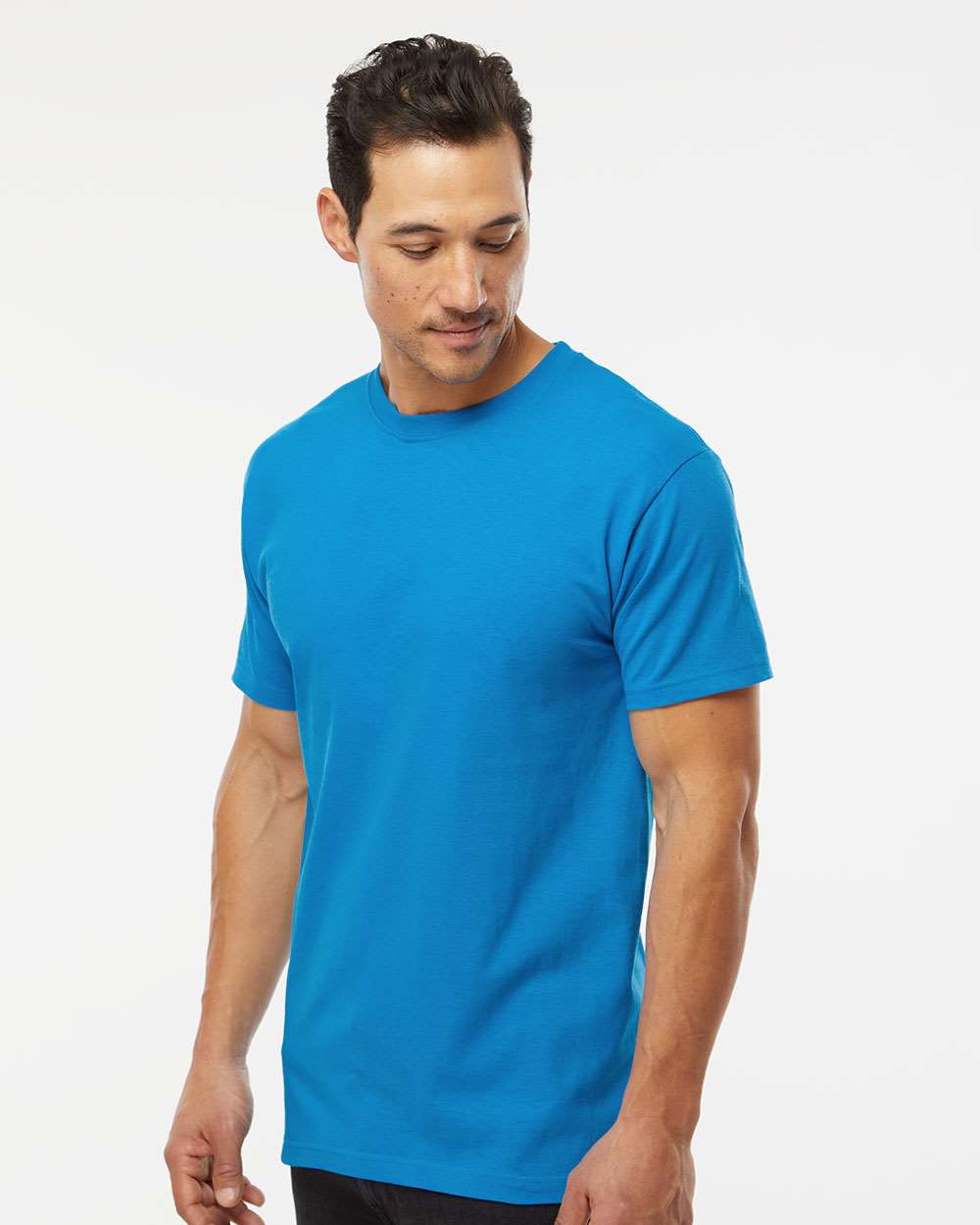 Gold Soft Touch T-Shirt - OnModelSide - B01542973 - Turquoise