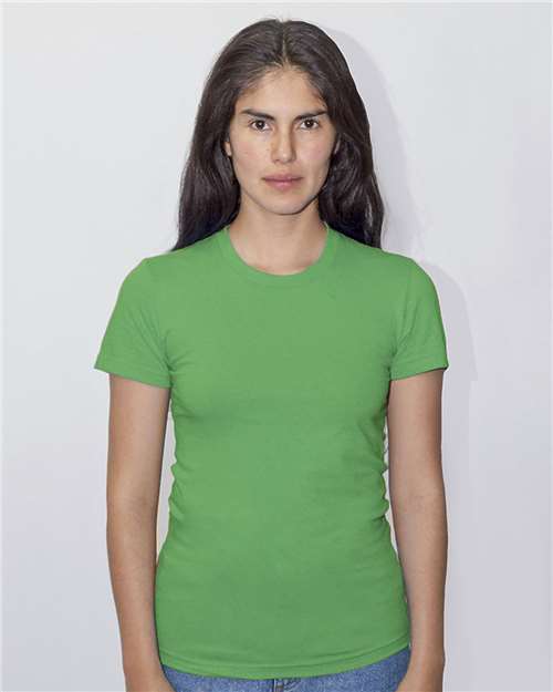USA-Made Women's Fine Jersey T-Shirt - OnModelFront - B10663603 - Grass Green