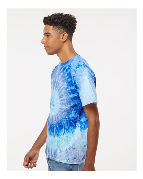 Multi-Color Tie-Dyed T-Shirt - OnModelSide - B10002753 - Blue Jerry