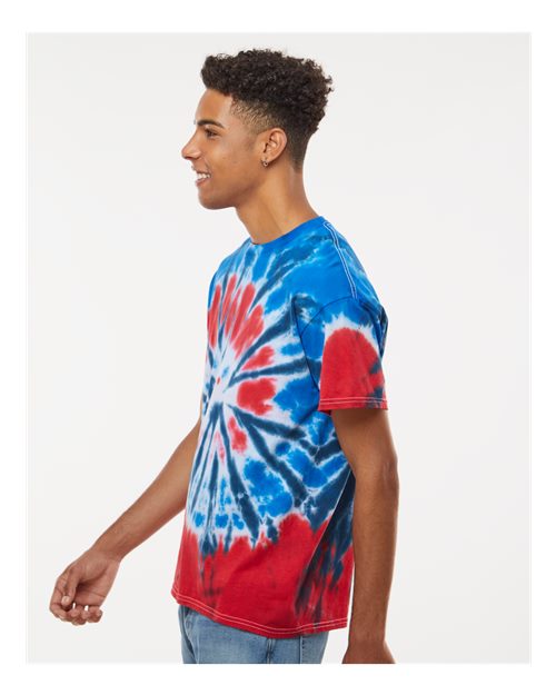 Multi-Color Tie-Dyed T-Shirt - OnModelSide - B10002043 - Independence