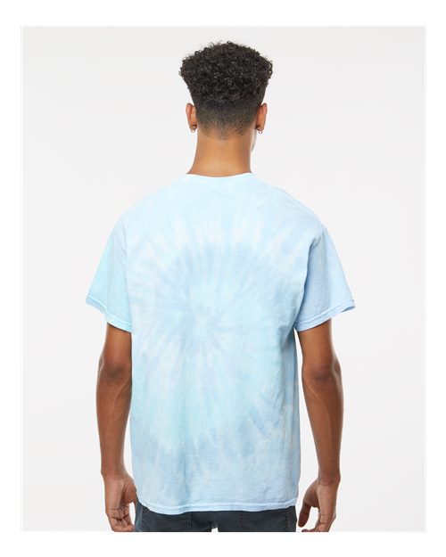 Multi-Color Tie-Dyed T-Shirt - OnModelBack - B10002063 - Lagoon