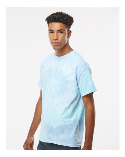 Multi-Color Tie-Dyed T-Shirt - OnModelSide - B10002063 - Lagoon