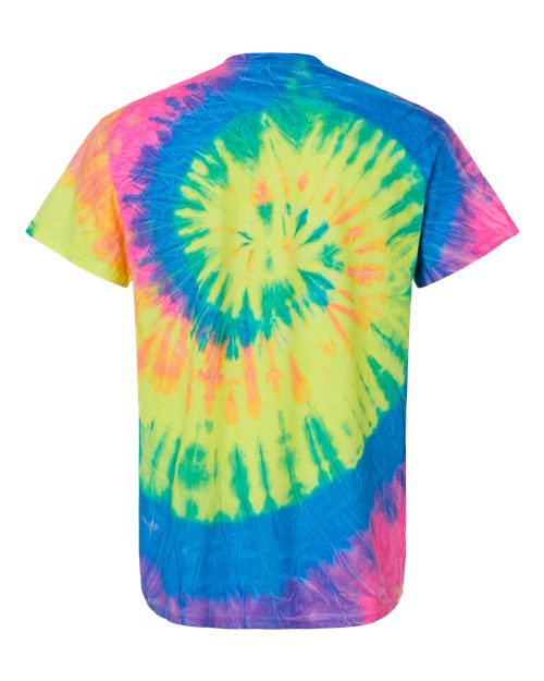 Multi-Color Tie-Dyed T-Shirt - Back - B10002083 - Neon Rainbow