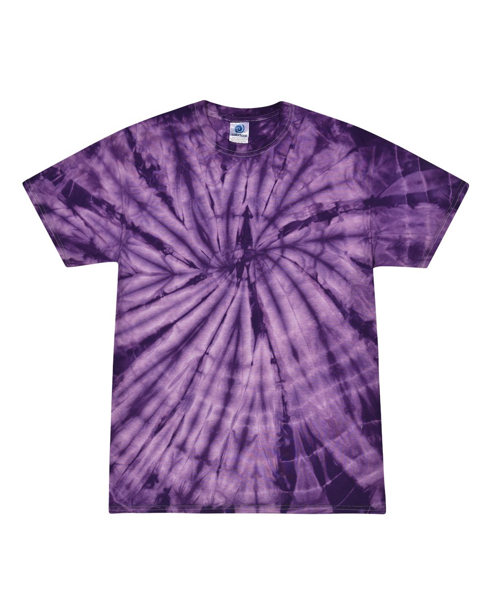 Multi-Color Tie-Dyed T-Shirt - Front - B10002673 - Spider Purple