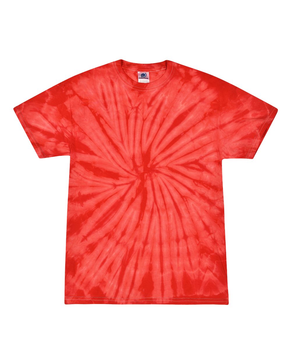 Multi-Color Tie-Dyed T-Shirt - Front - B10002703 - Spider Red