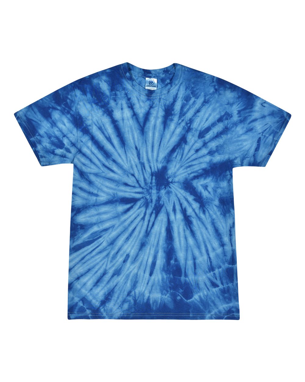 Multi-Color Tie-Dyed T-Shirt - Front - B10002143 - Spider Royal